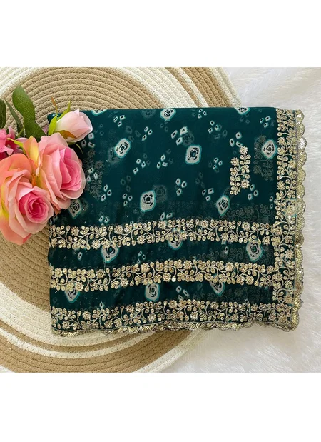 SRS 11 Heavy Georgette Bandhani Print Saree Wholesale Suppliers In Mumbai